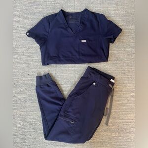 Figs Dark Blue Medical Scrub Set Joggers XS/XXS